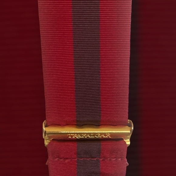 TRAFALGAR Suspenders Silk Maroon & Blue Center Stripe OS NEW - Picture 8 of 13